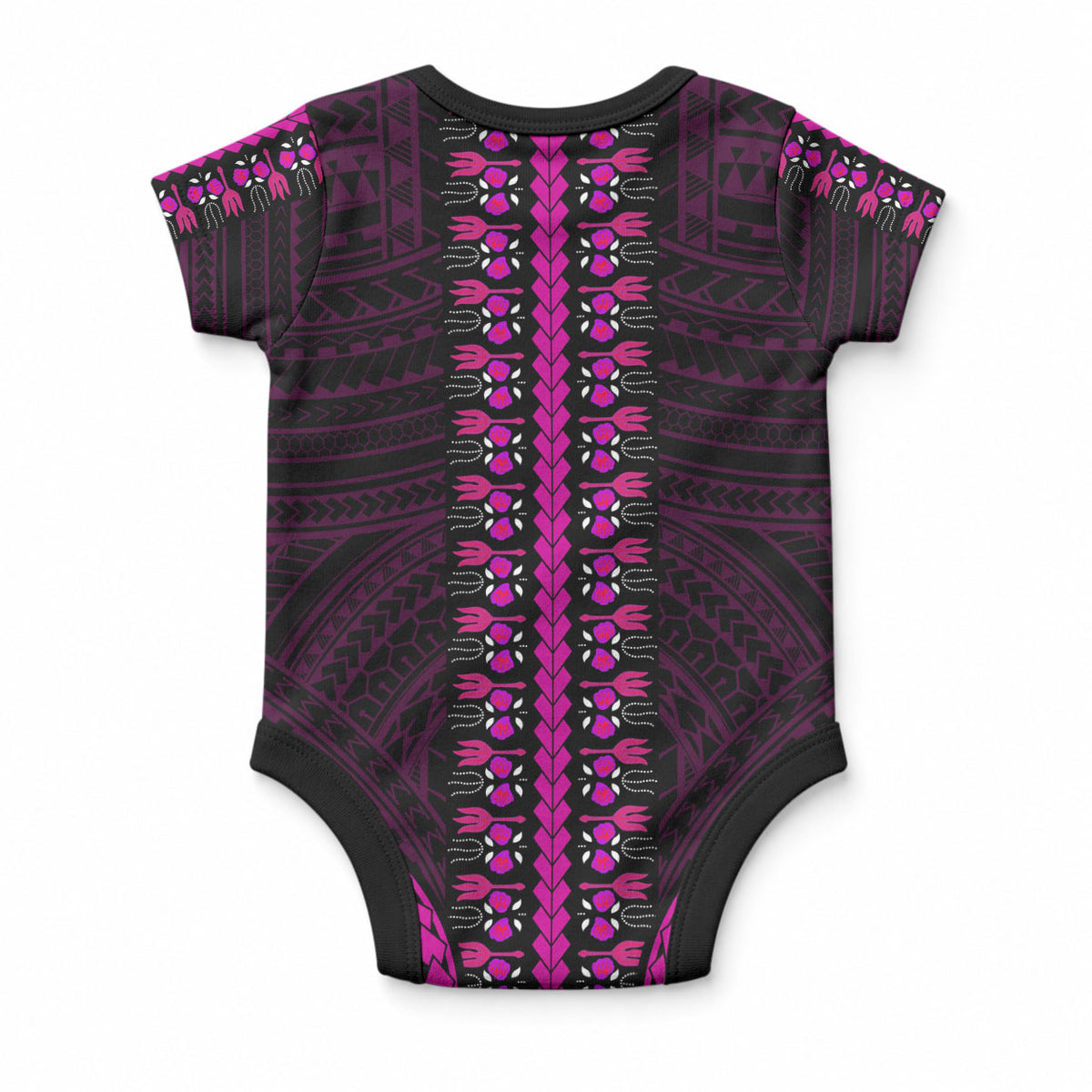African Dashiki With Polynesian Pattern Pink Baby Onesie LT9 - Polynesian Pride