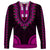 African Dashiki Long Sleeve Shirt With Polynesian Pattern - Pink LT9 Unisex Pink - Polynesian Pride