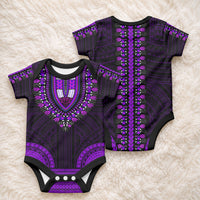 African Dashiki With Polynesian Pattern Purple Baby Onesie LT9 - Polynesian Pride