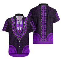 African Dashiki Hawaiian Shirt With Polynesian Pattern - Purple LT9 - Polynesian Pride