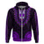 African Dashiki Hoodie With Polynesian Pattern Purple LT9 Zip Hoodie Purple - Polynesian Pride