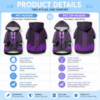 African Dashiki With Polynesian Pattern Purple Pet Hoodie LT9 - Polynesian Pride