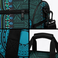 African Dashiki With Tapa Pattern - Teal Duffle Bag LT9 - Polynesian Pride
