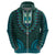 African Dashiki Hoodie With Tapa Pattern Teal LT9 - Polynesian Pride