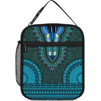 African Dashiki With Tapa Pattern - Teal Lunch Bag LT9 10.2 × 8.3 × 4.3 inch Teal - Polynesian Pride
