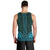 African Dashiki Men Tank Top With Tapa Pattern - Teal LT9 - Polynesian Pride