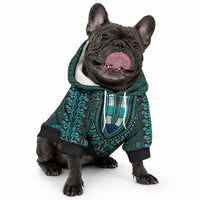 African Dashiki With Tapa Pattern - Teal Pet Hoodie LT9 - Polynesian Pride
