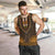 African Dashiki Men Tank Top With Tapa Pattern - Gold LT9 - Polynesian Pride