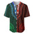 African Dashiki Baseball Jersey With Tapa Pattern - Half Green and Red LT9 Green and Red - Polynesian Pride