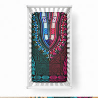 African Dashiki With Tapa Pattern - Teal Pink Baby Bed Cover LT9 28 × 52 in Teal and Pink - Polynesian Pride