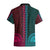 African Dashiki Hawaiian Shirt With Tapa Pattern - Half Teal and Pink LT9 - Polynesian Pride