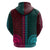 African Dashiki Hoodie With Tapa Pattern Half Teal and Pink LT9 - Polynesian Pride