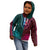 African Dashiki Kid Hoodie With Tapa Pattern - Half Teal and Pink LT9 - Polynesian Pride