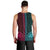 African Dashiki Men Tank Top With Tapa Pattern - Half Teal and Pink LT9 - Polynesian Pride