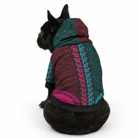 African Dashiki With Tapa Pattern - Teal Pink Pet Hoodie LT9 - Polynesian Pride