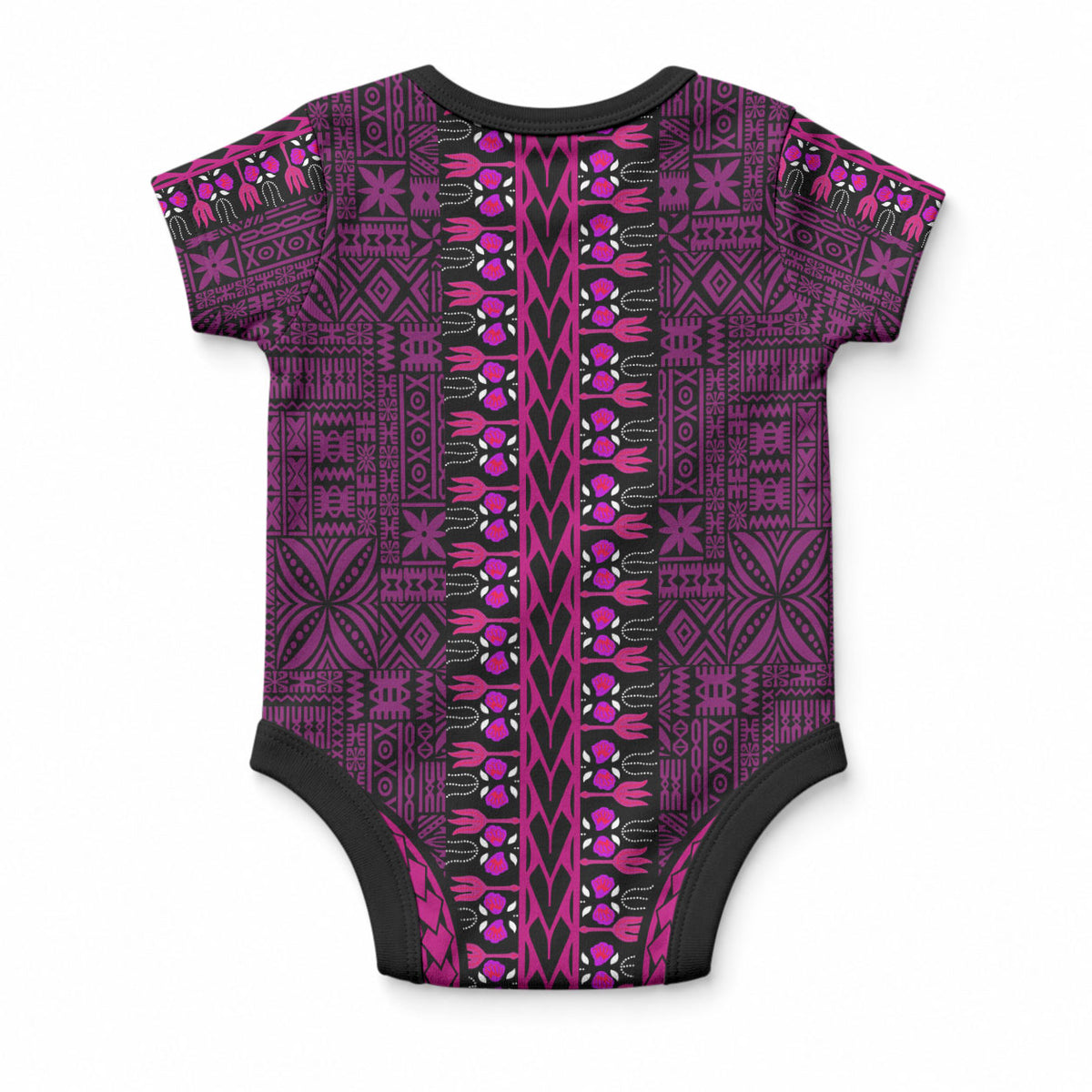African Dashiki With Tapa Pattern - Pink Baby Onesie LT9 - Polynesian Pride