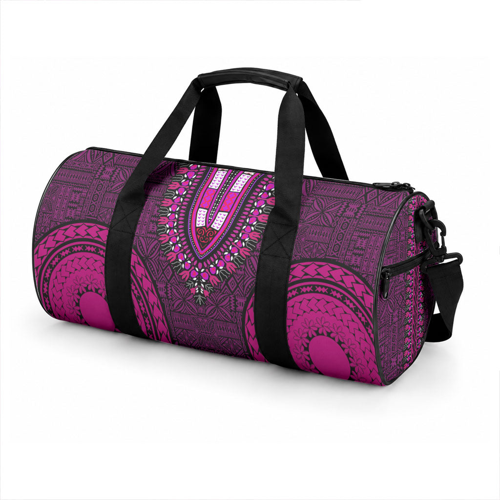 African Dashiki With Tapa Pattern - Pink Duffle Bag LT9 - Polynesian Pride
