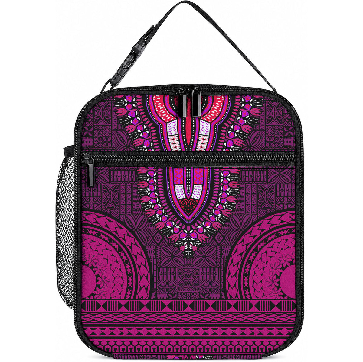 African Dashiki With Tapa Pattern - Pink Lunch Bag LT9 10.2 × 8.3 × 4.3 inch Pink - Polynesian Pride
