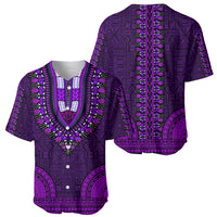 African Dashiki Baseball Jersey With Tapa Pattern - Purple LT9 - Polynesian Pride