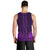 African Dashiki Men Tank Top With Tapa Pattern - Purple LT9 - Polynesian Pride