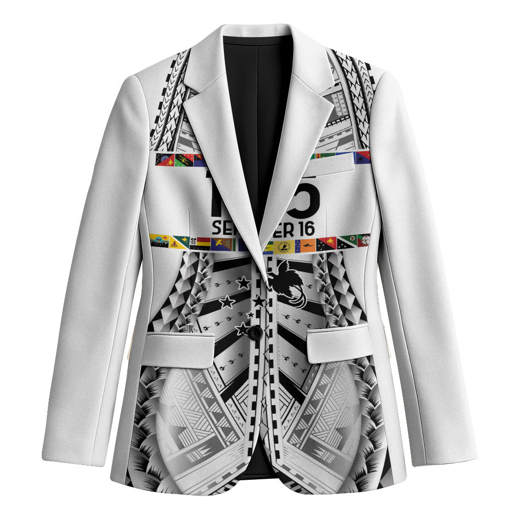 Independen Stet bilong Papua Niugini 1975 Blazer White Tribal Papua New Guinea Province Flag LT9 Unisex White - Polynesian Pride