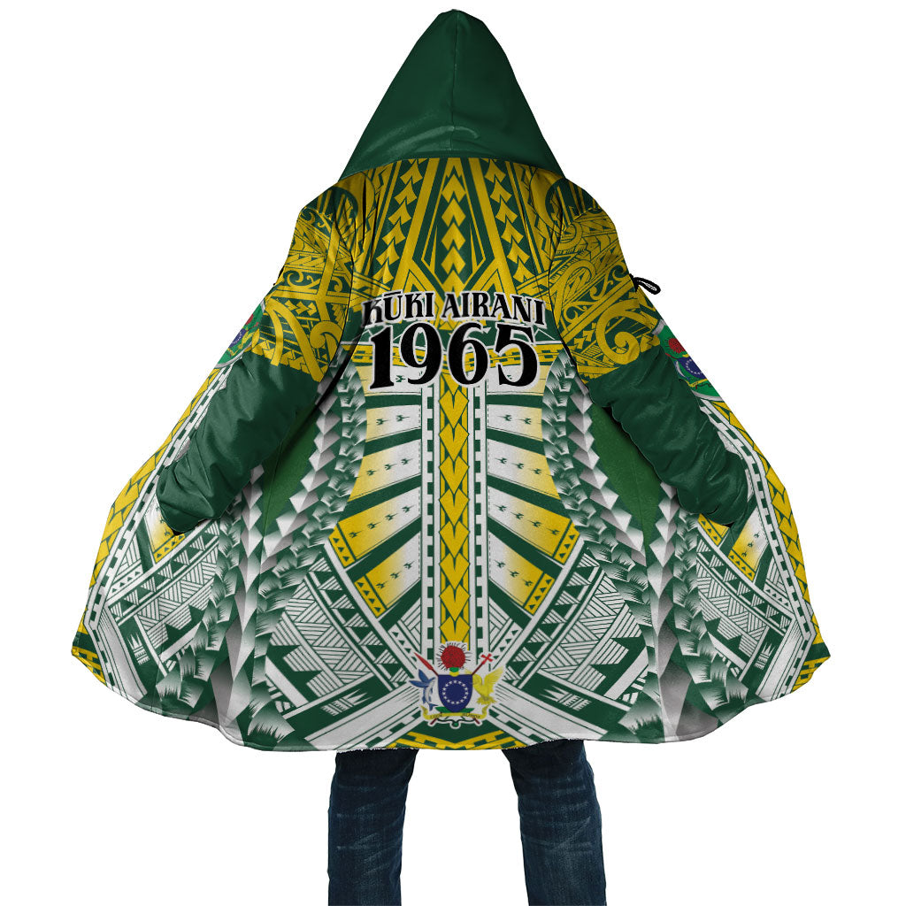 Cook Islands 1965 National Pride Cloak Green Yellow Tribal Pattern LT9 Unisex Green - Polynesian Pride
