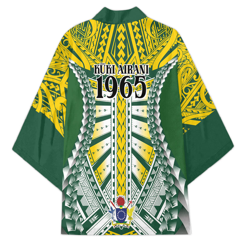 Cook Islands 1965 National Pride Kimono Green Yellow Tribal Pattern LT9 - Polynesian Pride