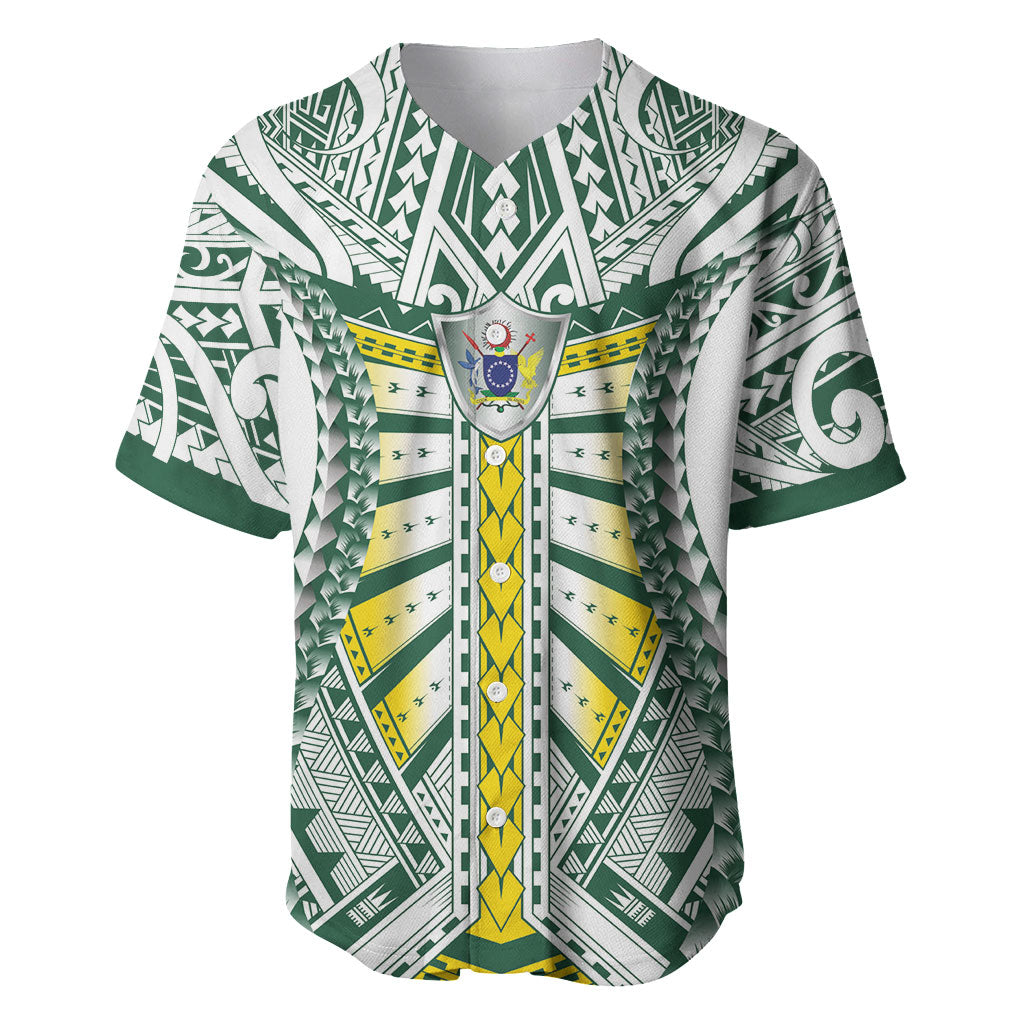 Cook Islands 1965 National Pride Baseball Jersey White Tribal Pattern LT9 White - Polynesian Pride