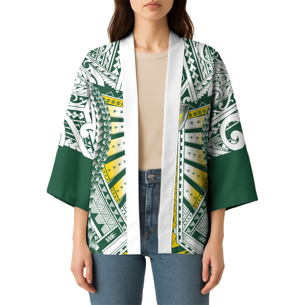 Cook Islands 1965 National Pride Kimono White Tribal Pattern LT9 - Polynesian Pride