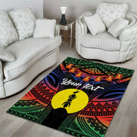 Personalised New Caledonia All Saints Day Area Rug Candle Light with Polynesian Style LT9 - Polynesian Pride