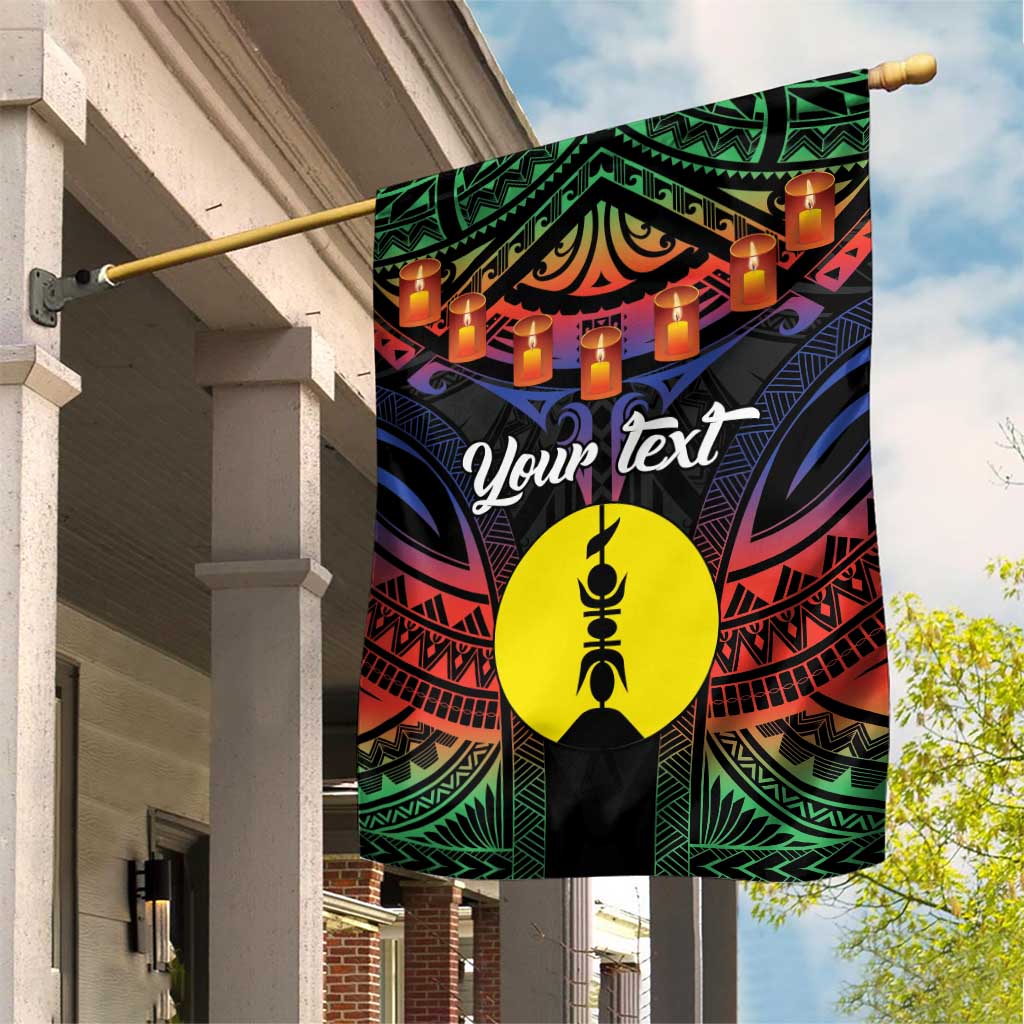 Personalised New Caledonia All Saints Day Garden Flag Candle Light with Polynesian Style LT9 House Flag Black - Polynesian Pride