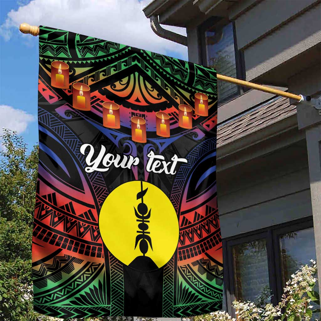 Personalised New Caledonia All Saints Day Garden Flag Candle Light with Polynesian Style LT9 - Polynesian Pride