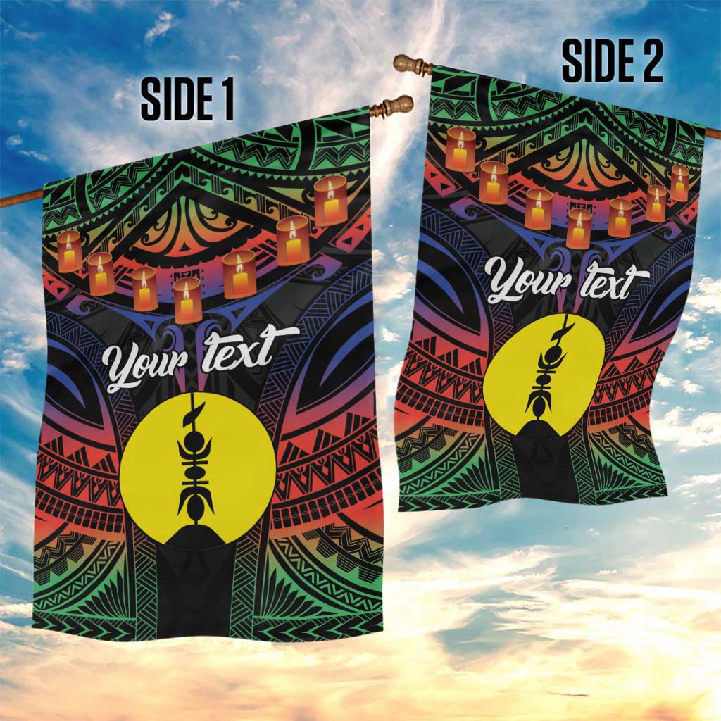 Personalised New Caledonia All Saints Day Garden Flag Candle Light with Polynesian Style LT9 - Polynesian Pride