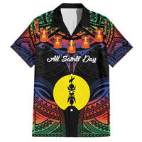 Personalised New Caledonia All Saints Day Hawaiian Shirt Candle Light with Polynesian Style LT9 Black - Polynesian Pride