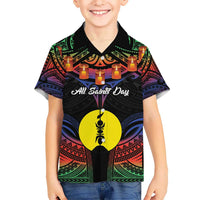 Personalised New Caledonia All Saints Day Hawaiian Shirt Candle Light with Polynesian Style LT9 - Polynesian Pride