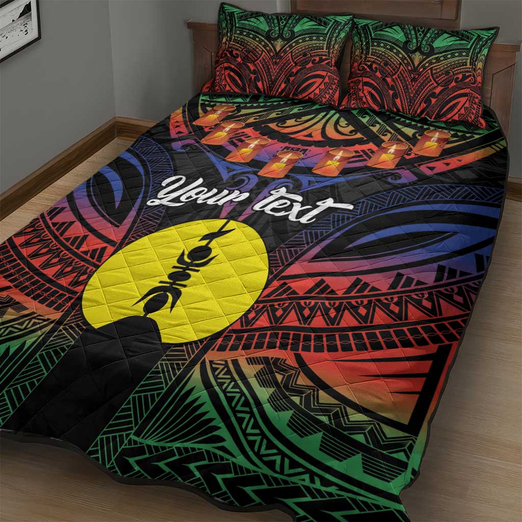Personalised New Caledonia All Saints Day Quilt Bed Set Candle Light with Polynesian Style LT9 - Polynesian Pride