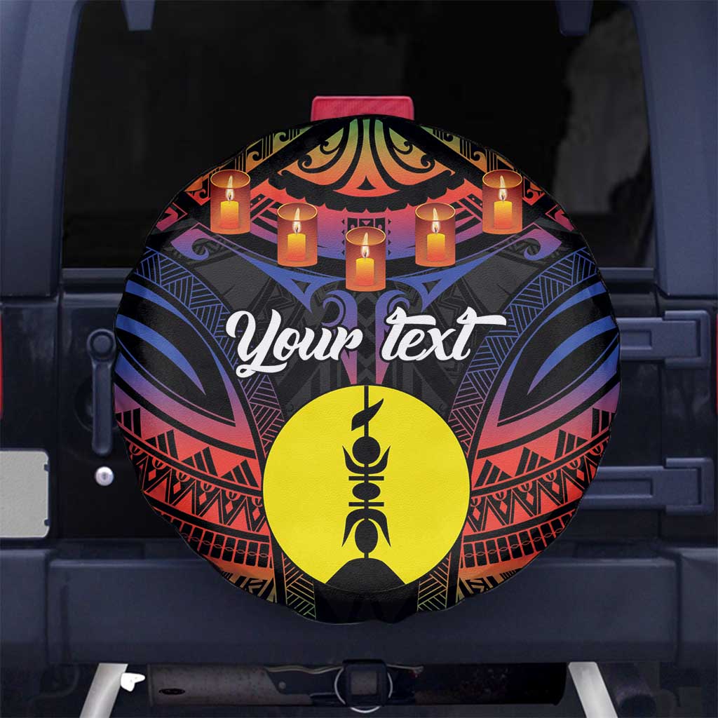 Personalised New Caledonia All Saints Day Spare Tire Cover Candle Light with Polynesian Style LT9 - Polynesian Pride