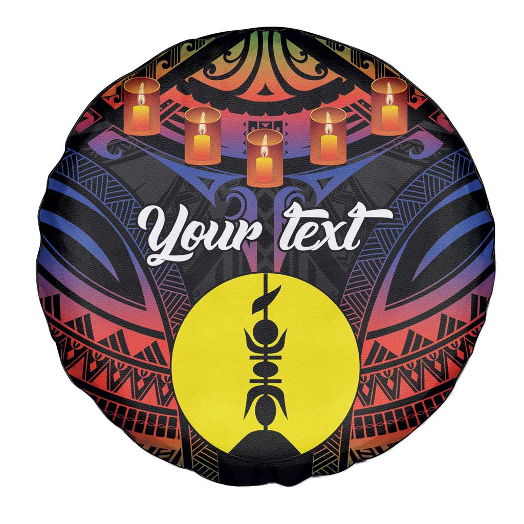 Personalised New Caledonia All Saints Day Spare Tire Cover Candle Light with Polynesian Style LT9 - Polynesian Pride