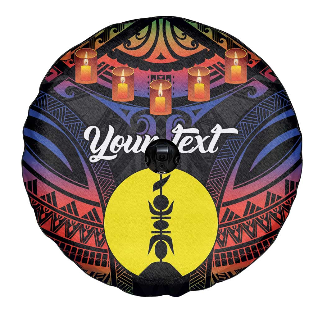 Personalised New Caledonia All Saints Day Spare Tire Cover Candle Light with Polynesian Style LT9 - Polynesian Pride