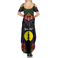 Personalised New Caledonia All Saints Day Summer Maxi Dress Candle Light with Polynesian Style LT9 - Polynesian Pride