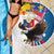 Personalized Filipino-American Beach Blanket The Eight-Rayed Sun with Bald Eagle