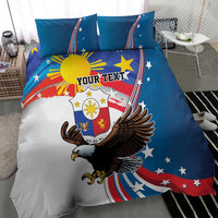 Personalized Filipino-American Bedding Set The Eight-Rayed Sun with Bald Eagle LT9 - Polynesian Pride