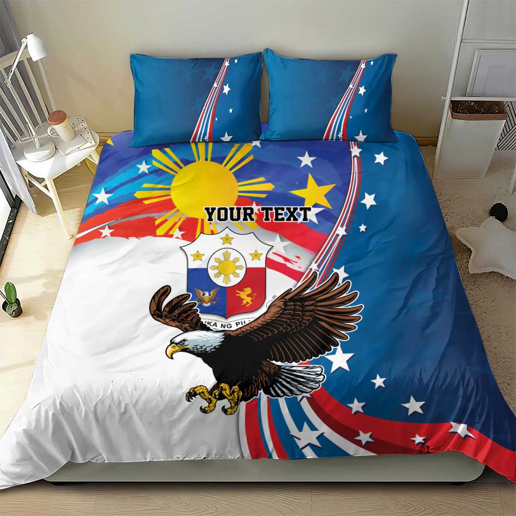 Personalized Filipino-American Bedding Set The Eight-Rayed Sun with Bald Eagle LT9 - Polynesian Pride