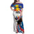 Personalized Filipino-American Family Matching Off Shoulder Maxi Dress and Hawaiian Shirt The Eight-Rayed Sun with Bald Eagle