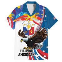 Personalized Filipino-American Hawaiian Shirt The Eight-Rayed Sun with Bald Eagle LT9 Blue - Polynesian Pride