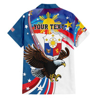 Personalized Filipino-American Hawaiian Shirt The Eight-Rayed Sun with Bald Eagle LT9 - Polynesian Pride
