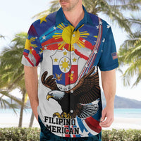 Personalized Filipino-American Hawaiian Shirt The Eight-Rayed Sun with Bald Eagle LT9 - Polynesian Pride