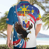 Personalized Filipino-American Hawaiian Shirt The Eight-Rayed Sun with Bald Eagle LT9 - Polynesian Pride