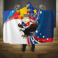 Personalized Filipino-American Hooded Blanket The Eight-Rayed Sun with Bald Eagle LT9 - Polynesian Pride