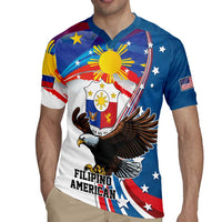 Personalized Filipino-American Rugby Jersey The Eight-Rayed Sun with Bald Eagle LT9 - Polynesian Pride